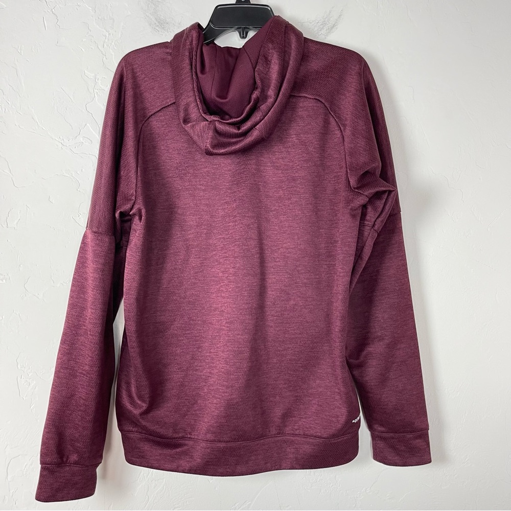 Adidas Jacket Hoodie Melium Team Issue Burgundy Maroon Full Zip Workout Athletic - Picture 2 of 9